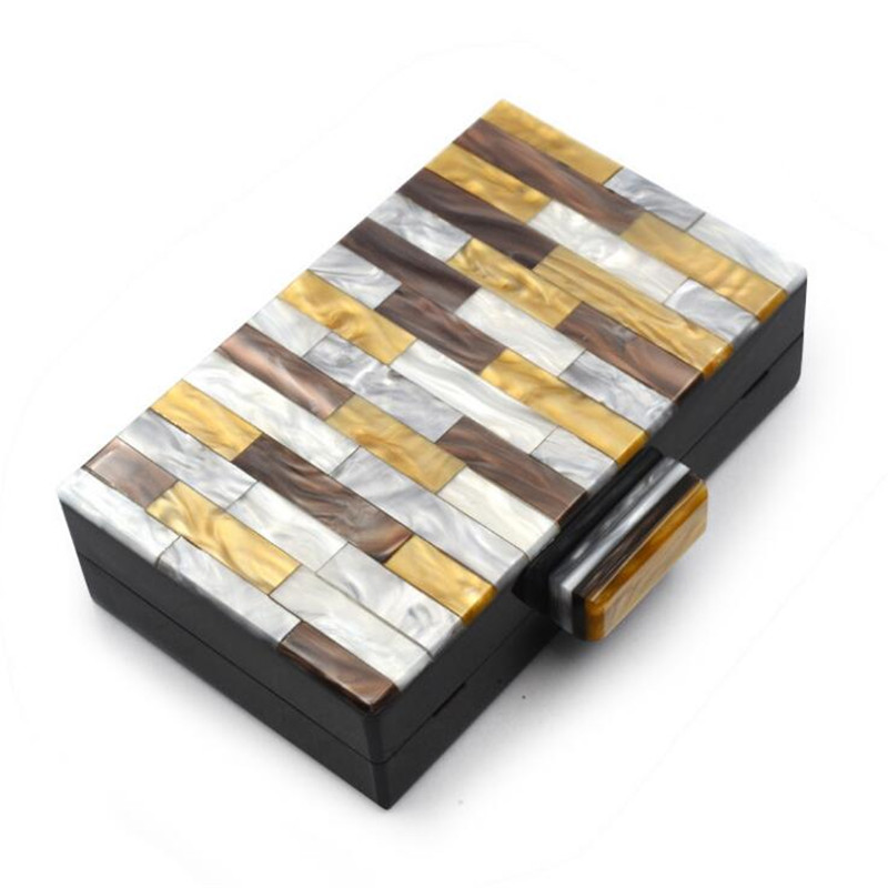 2022 damen-abendclutches, farbenfroh gestreifte hochzeitsbanketttaschen mit kette, party-schultertaschen  mn1639