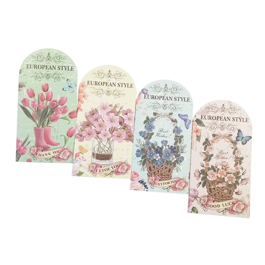 1 stk/parti heteromorfisme fargerike blomster postkort gratulasjonskort jul bursdagskort papir bokmerke skrivesaker