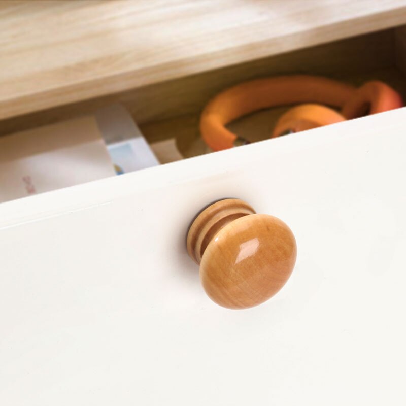 1Pc Cabinet Drawer Handles Knobs Door Window Kitchen Cupboard Wardrobe Dresser Pulls Furniture Hardware Natural Solid Wood