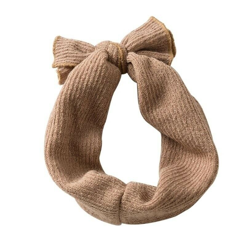 Leuke Baby Peuter Meisjes Kids Hoofdbanden Mooie Bunny Konijn Boog Knoop Tulband Hoofddeksels Headwrap Katoen Meisjes Tie Boog Haar Band: Donker Kaki
