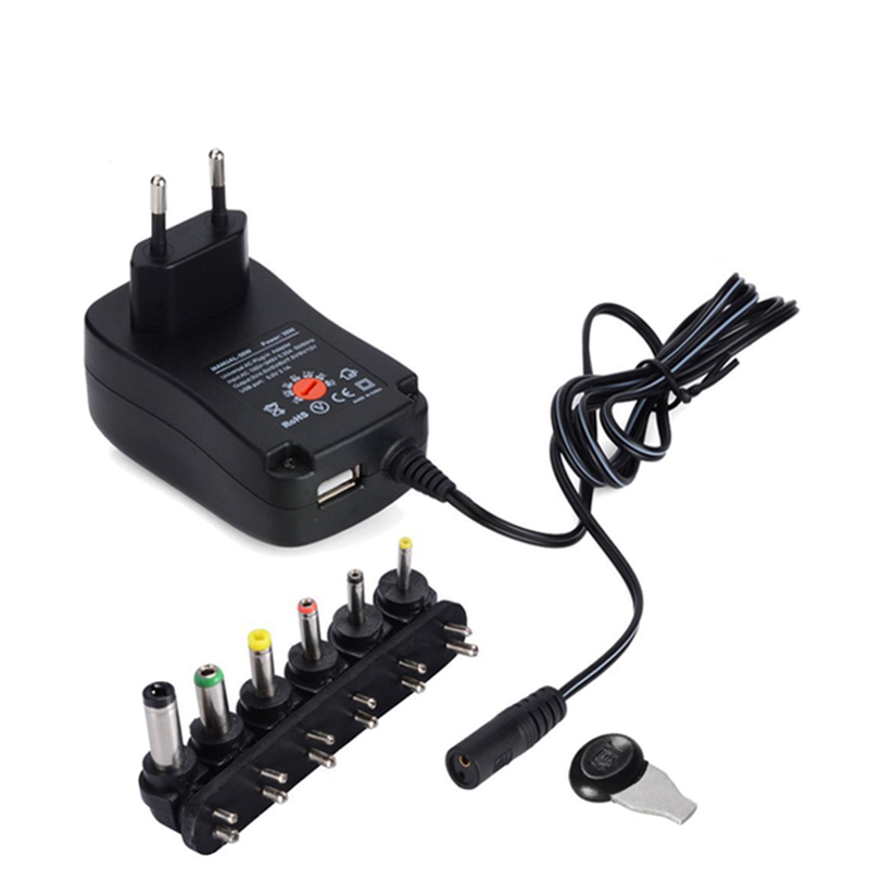 30W Universal AC Wall Plug Power Adapter 3v 4.5v 5v 6v 7.5v 9v 12v 2.5A 2500mA charger with 6pieces tip Switching power supply: Beige