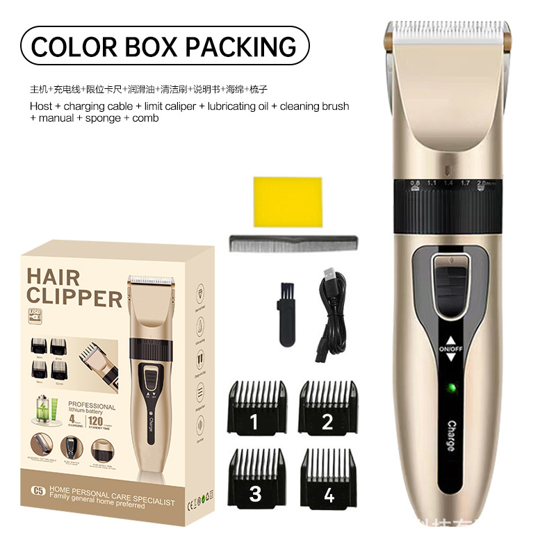 Elektrisches Haarschneidemaschinen-Set für zu Hause, geräuscharmer und langer Akkulaufzeit-Haarschneider, wiederaufladbarer USB-Rasierer und Haarschneidewerkzeug.: green