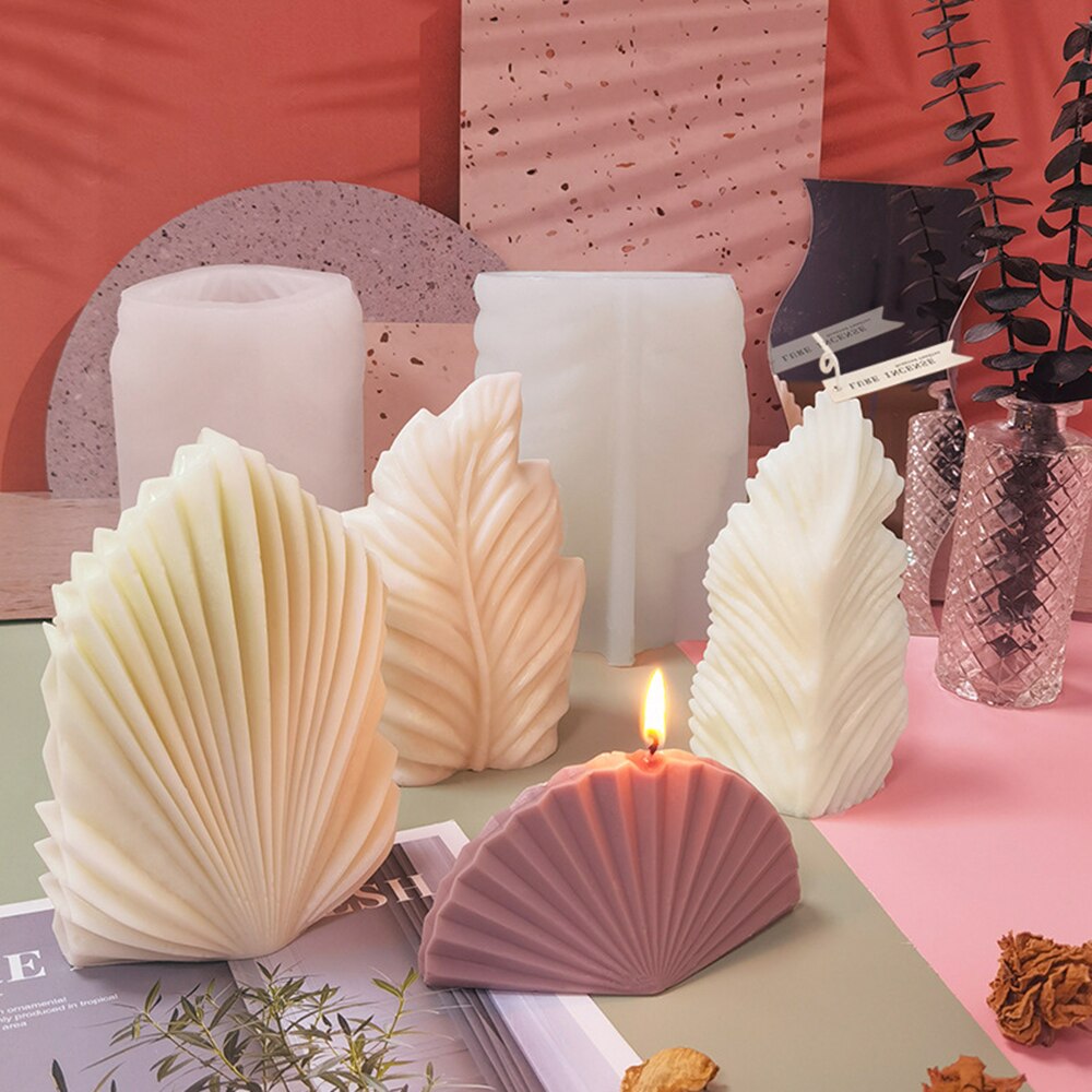 Leaf-Vormige Zeewier Shell Geurende Kaars Siliconen Mal Diy Handgemaakte Zeep Gips Hars Maken Mould Home Decoratie Ornamenten
