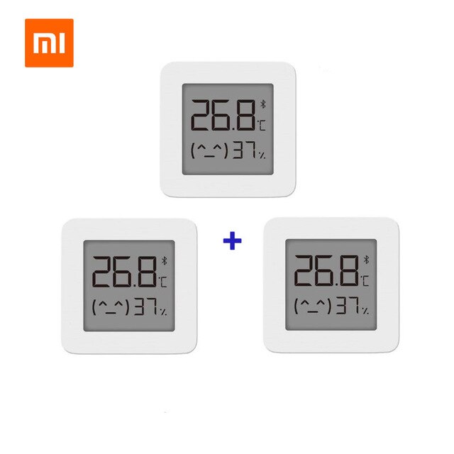 XIAOMI-termómetro Digital Mijia 2, higrómetro eléctrico inteligente con Bluetooth, monitor de humedad con Sensor de aplicación Mijia: 3pcs