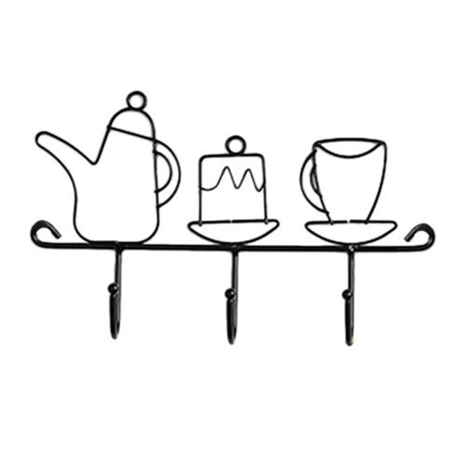 Key Holder Wall Mounted 3 Hook Key Rack Organizer Purse Hanger Cast Iron Shelf Hanging Hooks Mount Rack Home Decor