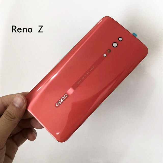 100%  originalt glas batteridæksel til oppo reno / reno 10x zoom / reno z baghus bagcover glas batteri dør sag: Reno z orange
