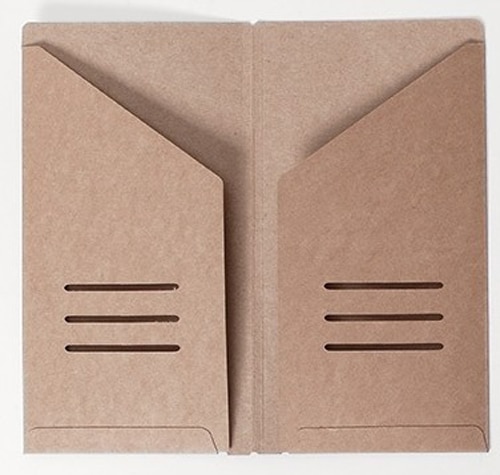 Traveler's Notebook Kraft Paper Pocker Business Card Holder Standard &amp; Passport Style File Folder