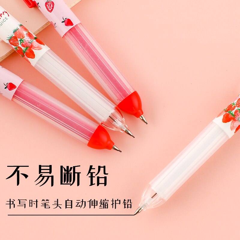 Mechanical Pencil Strawberry Limited 0.5/0.7mm Pressing Pen Girl Heart Cute Pressing Pen Pencil Work