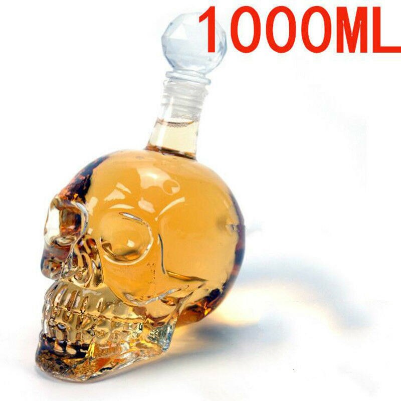 Halloween cristal crâne tête bouteille Whisky Vodka vin décanteur bouteille Whisky verre bière verre spiritueux tasse eau verre barre maison