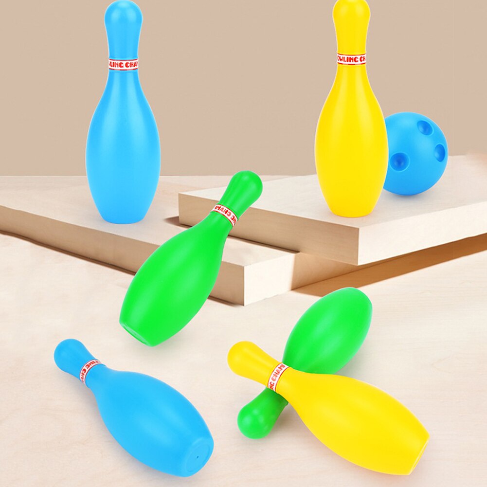 12 Uds. Juego de bolos de juguete deportivo para interiores y exteriores, bolas para coloridos para el hogar, juegos familiares no tóxicos, juego de bolos educativo de varios tamaños ABS