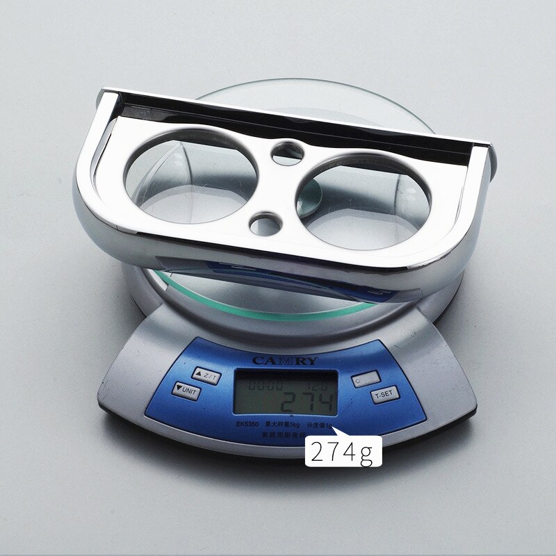 Chrome Bathroom Toothbrush Holder Wall Mount Stainless Steel Doulble Cup Holder Bathroom Accessories for Couples Wedding