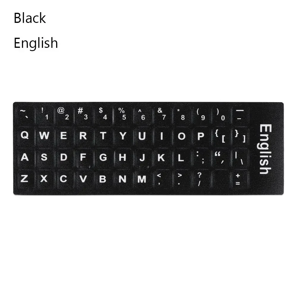 DIY Multi-language Keyboard Stickers Spanish/English/Russian/Deutsch/Arabic/Italian/Japanese Letter Replacement For Laptop PC: Yellow