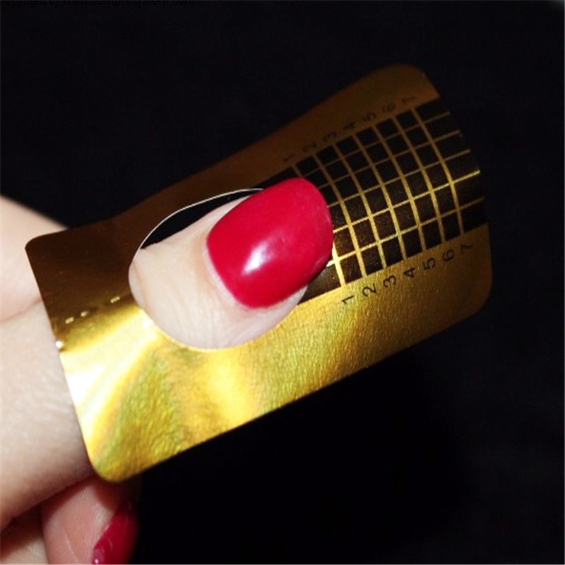 20 Stks Gold Nail Forms Gids Tape Sticker Voor Acryl Curve UV Gel Franse Tip Uitbreiding Nail Art Tool