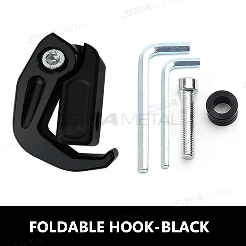 BLALION-soporte para casco de motocicleta, gancho para bolsa de equipaje de aluminio CNC, ganchos para colgar, bolsas para casco de motocicleta, ganchos para dispositivos: Negro