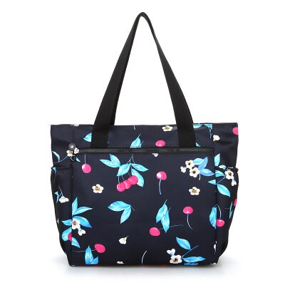 Kwiatowa duża torba na ramię lekka duża pojemność torba na co dzień wodoodporna Oksford wiejski styl torebka damska torba podróżna: 4