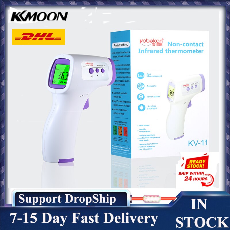 Non-contact IR Infrared Sensor Forehead Hanging Wall Mount LCD Digital Infrared Thermometer High Precision Temperature