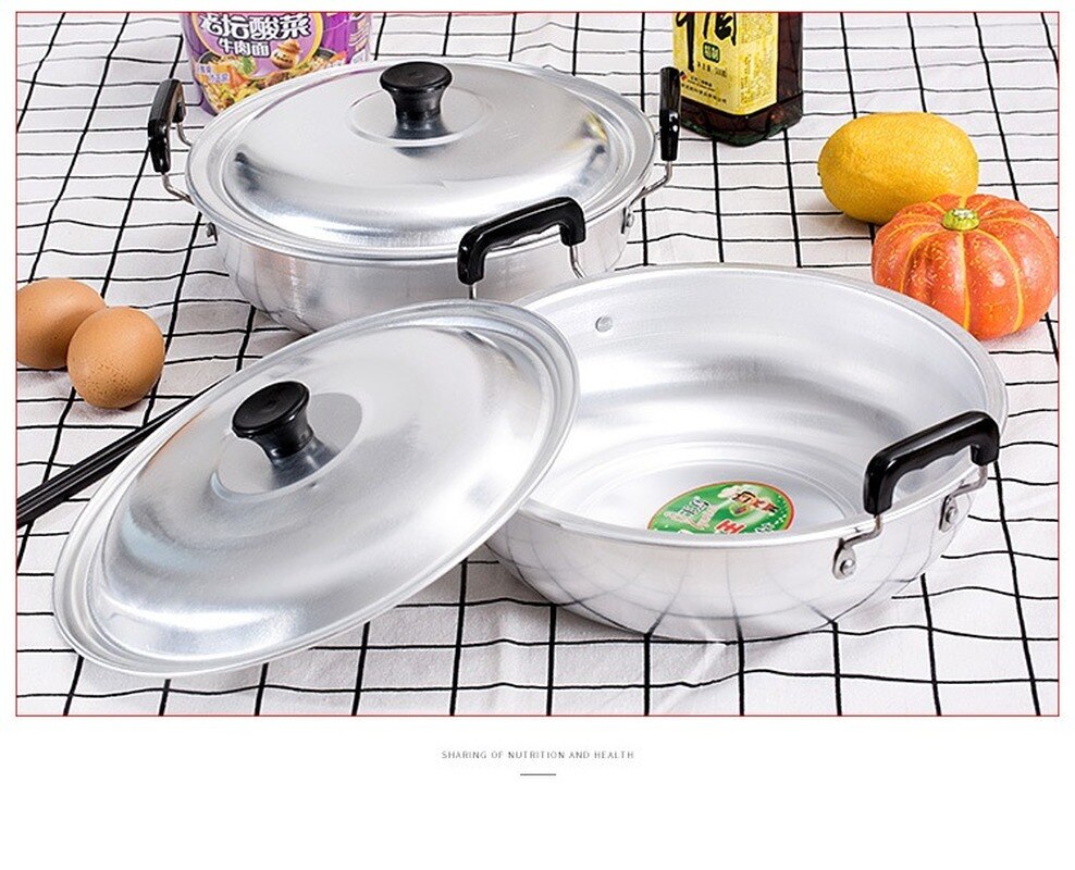 Korean old style small aluminum pot thickened soup pot double ears ramen stewpot noodle mini cooking household gas cooker