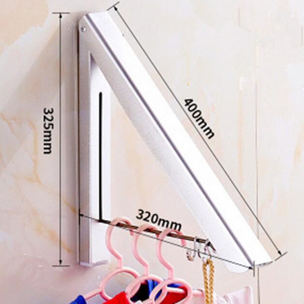 Clothes Hanger Rod Wall Mount Space Saver Clothing Organizer Laundry Room