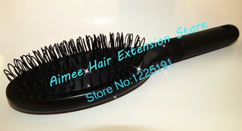 2pcs Black Plastic loop comb for hair extensions easy brush wavy hair salon tools princess kate's secret