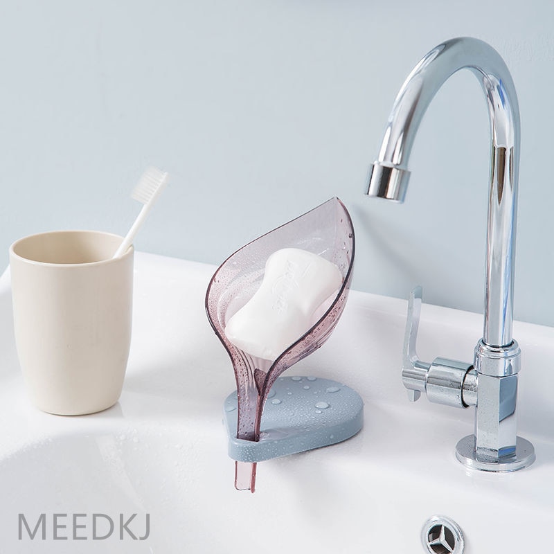 1 Uds. Caja de jabón creativa con forma de hoja, taza de succión sin perforaciones para baño, caja de jabón, estante para inodoro, desagüe, caja de jabón para lavandería