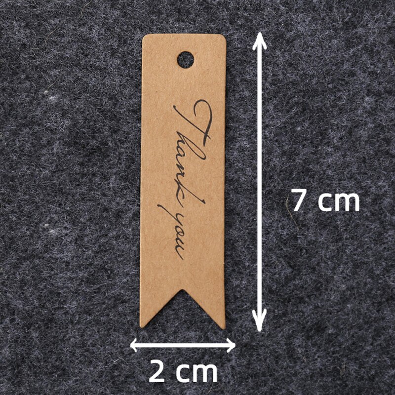 Etiquetas de embalaje para manualidades, etiquetas colgantes hechas a mano de 7x2cm, tarjetas de papel Kraft, etiquetas de de agradecimiento para embalaje de , 50/100 piezas: Kraft-Thank you / 100pcs