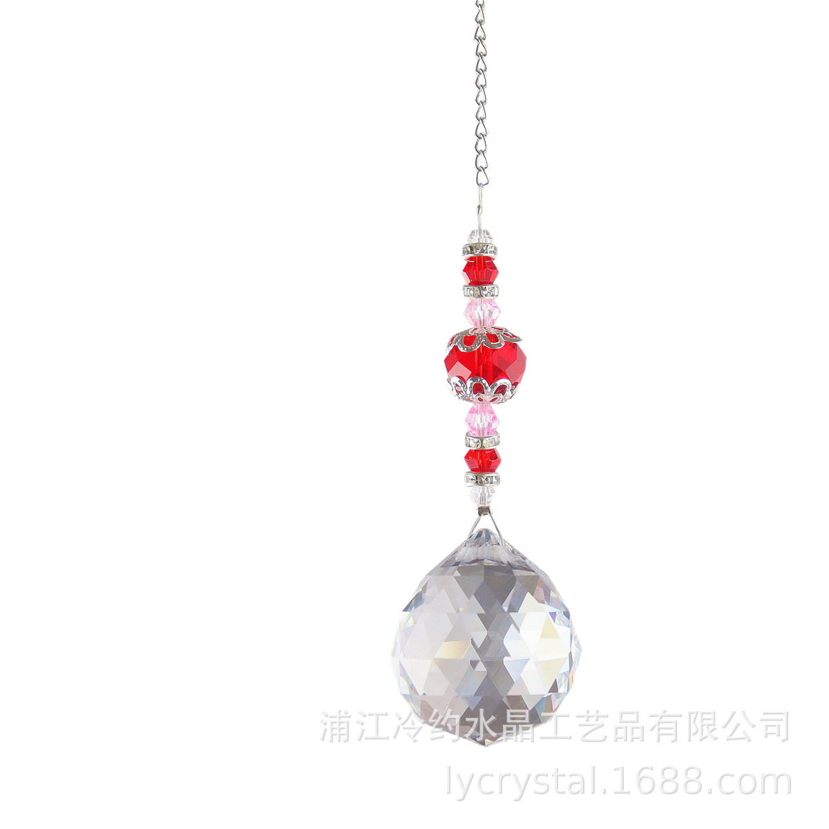 Attrape-soleil lustre en cristal décor boule de vitrail suspendu pendentif capteur de lumière réfléchissant maison jardin cour décor: MULTI