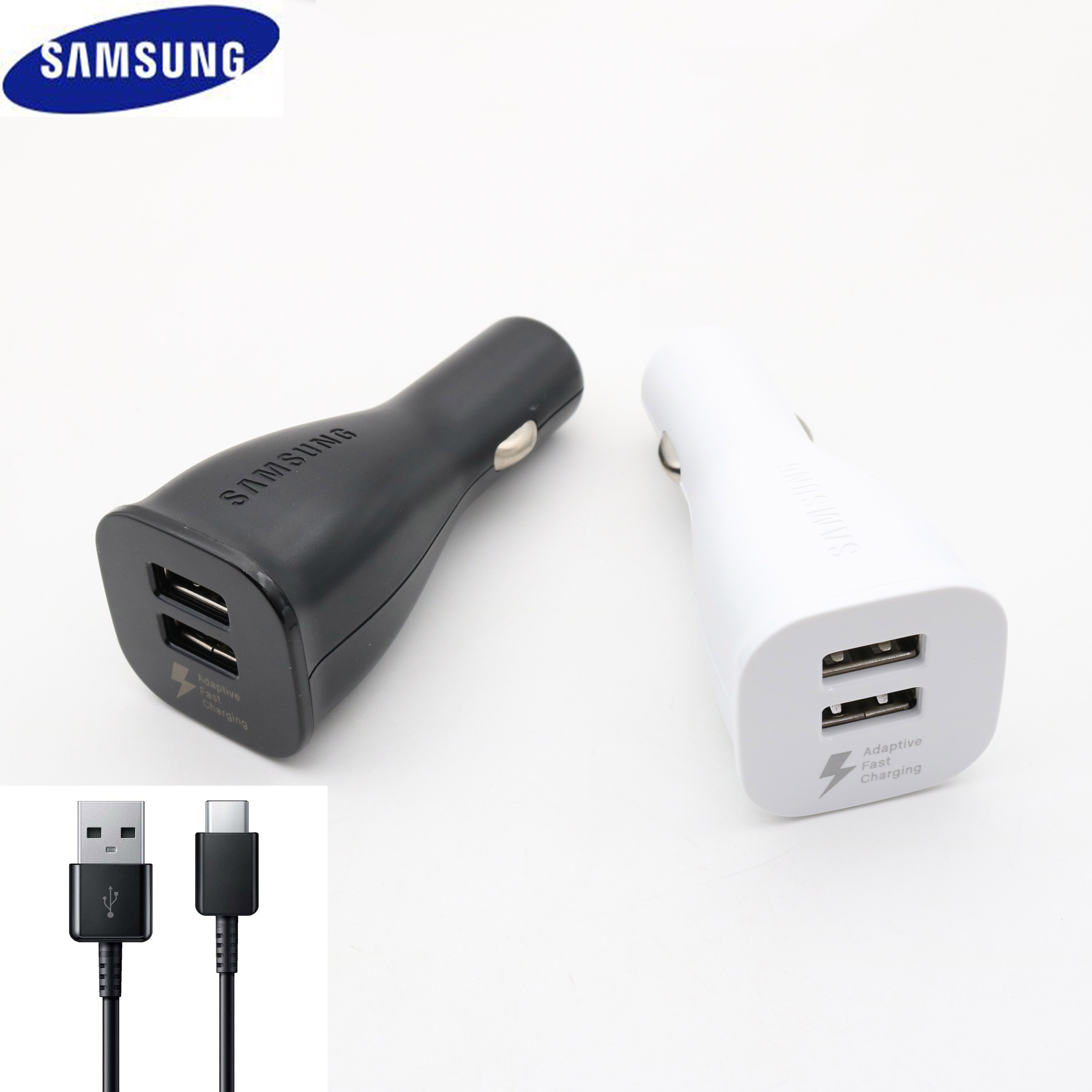 Samsung cargador de coche Dual USB rápida adaptador Micro USB tipo C Cable para Galaxy s10 s9 s8 más S10 + Nota 10 Plus 10 + 8 9 5