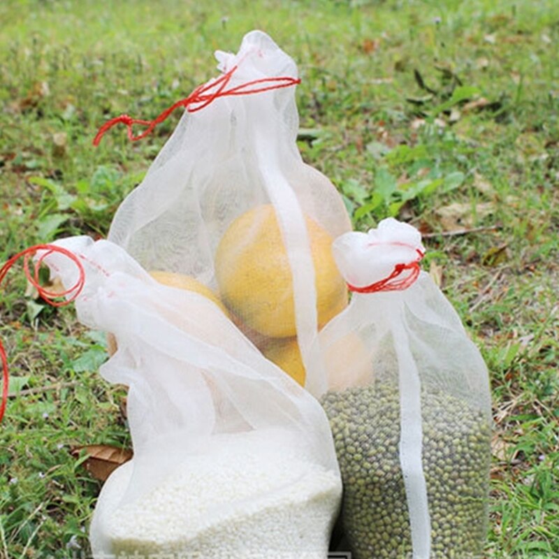 50PCS/Set Nylon Insect Mosquito Proof Net Bags Garden Fruit Tree Cover Bags Grape Fig Flower Seed Vegetable Protection Mesh Bag