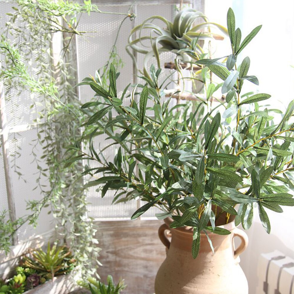 Artificial European Olive Tree Branches With Olive Fruit Leaves For Home Hotel Wedding DIY Decoration Flowers Plants Wreath Leaf