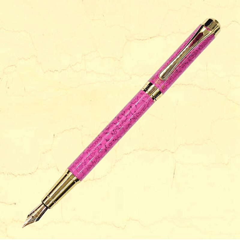Stylo à plume de luxe coréen de pour écriture, stylo à encre en métal, fournitures scolaires et de bureau, papeterie pour fille: RED