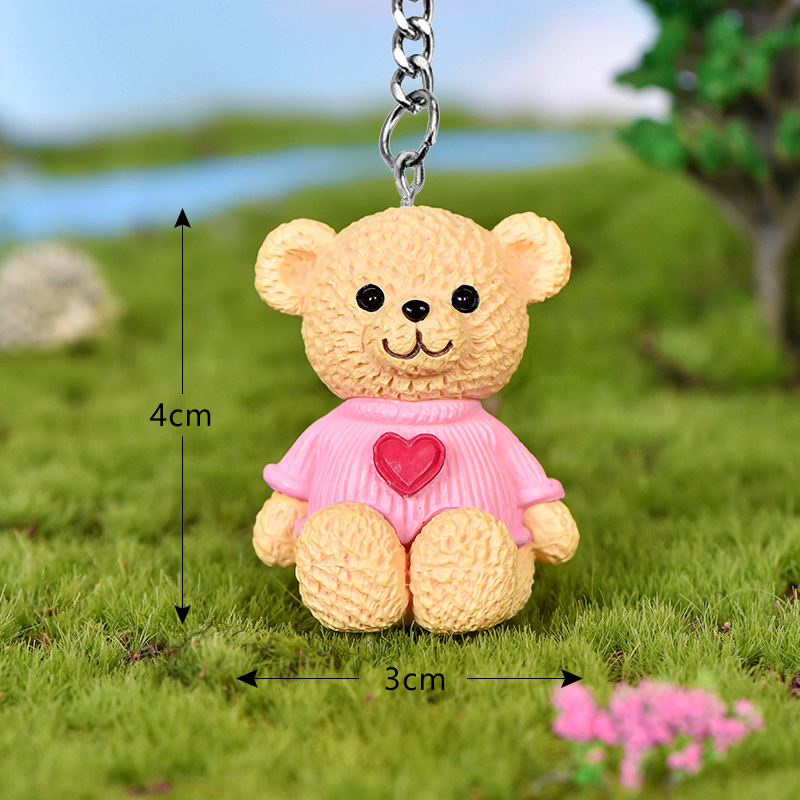 Cartoon Hars Beer Pop Sleutelhanger Vrouwen Mannen Leuke Anime Teddy Sleutelhanger Op Tas Auto Trinket Sieraden Bruiloft Meisjes: Donker Zilver
