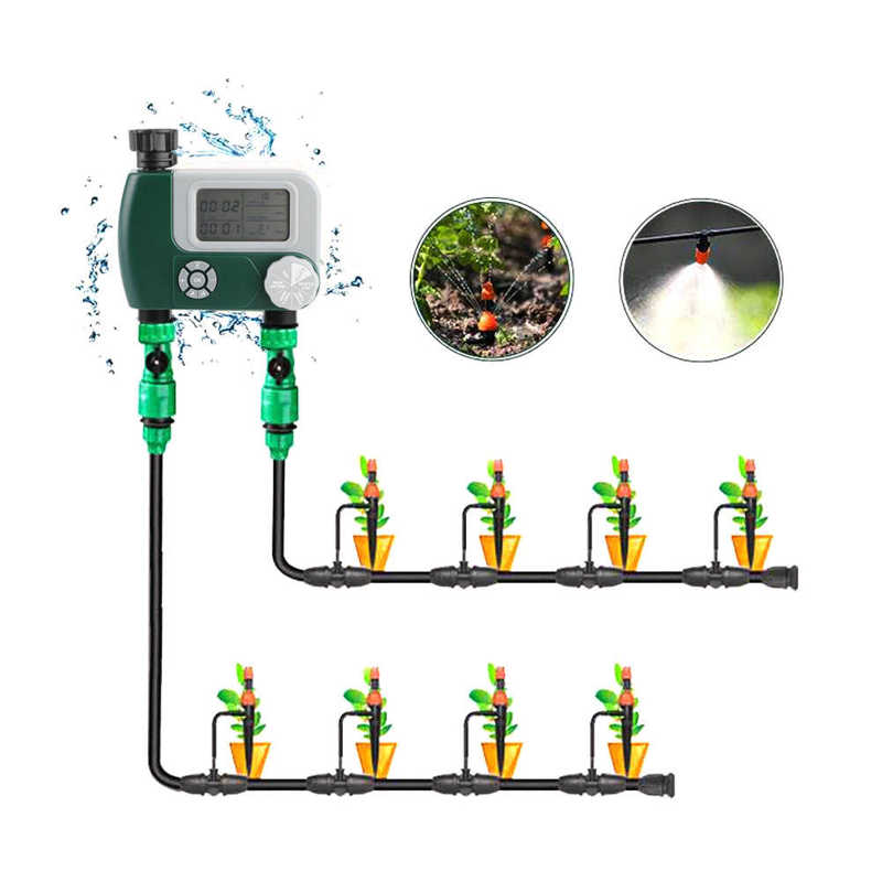 Automatic Watering Sprinkler System Dual‑Outlet Timer Irrigation System Controller Intelligent Large Display Watering Controller