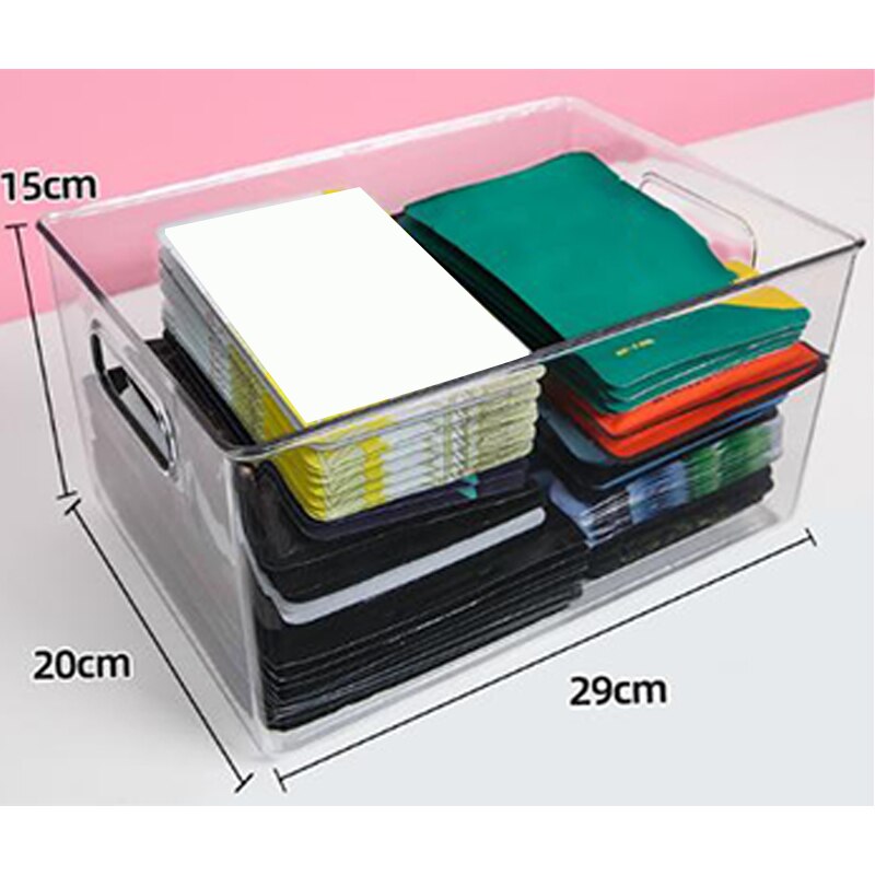29X20X15cm Acrylic Transparent Refrigerator Storage Box Desktop Dormitory Bathroom Transparent Storage Box