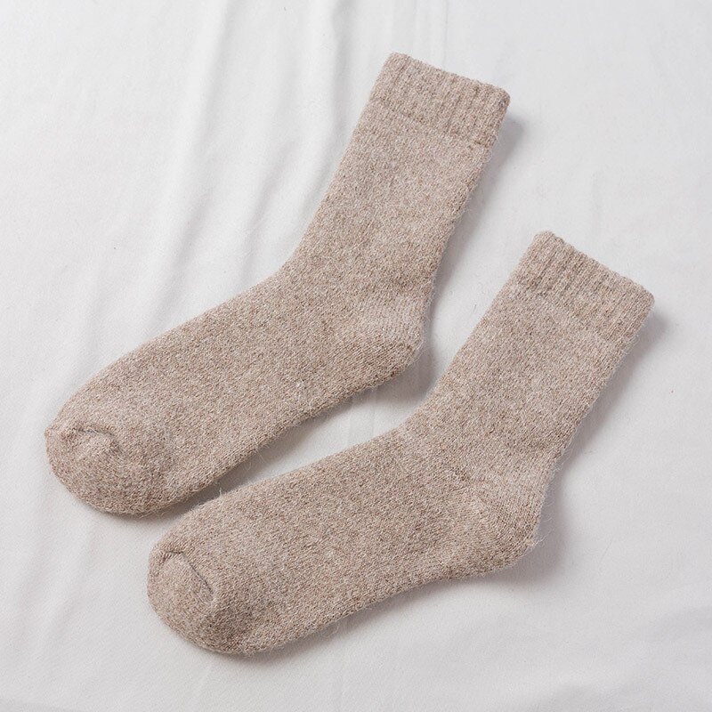 Calcetines de lana súper grueso para hombre, calcetines masculinos cálidos de invierno, calcetines de lana lisa, calcetines Hipster para deporte en casa para Otoño e Invierno: A-12