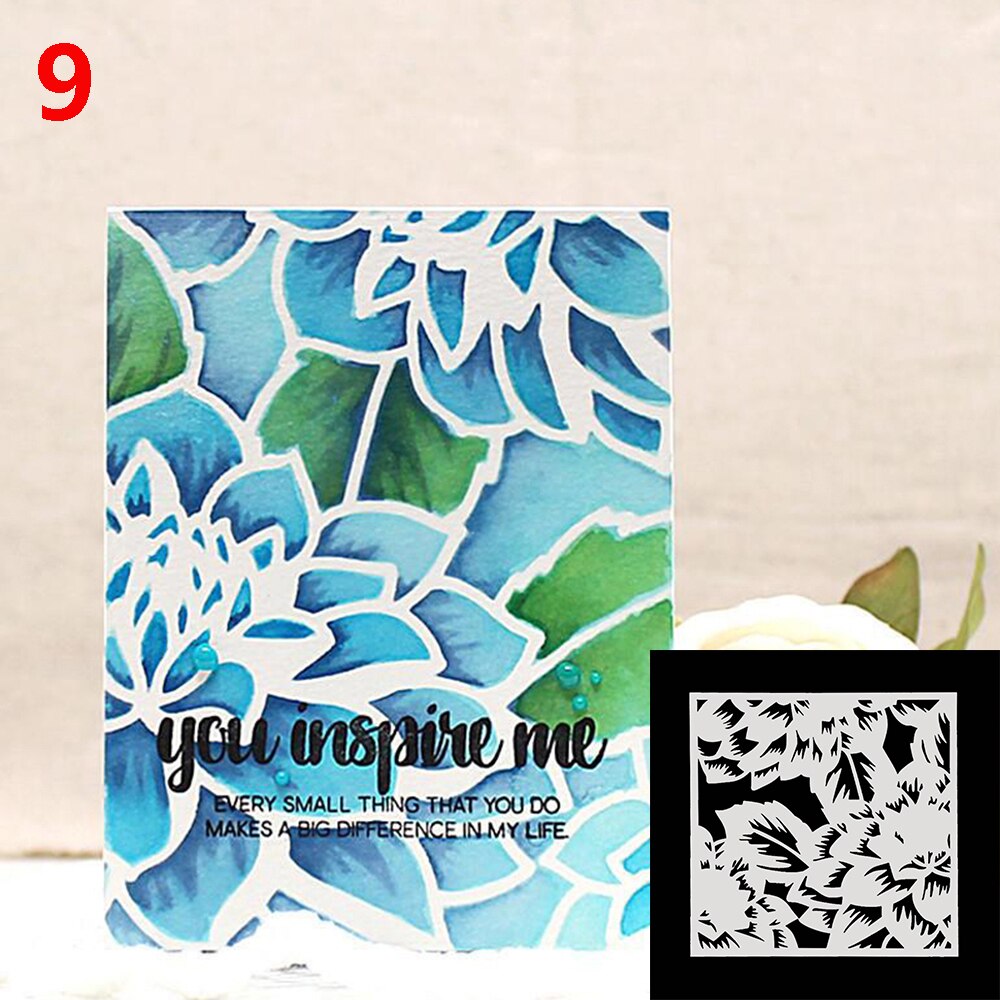 13styles Plastic Template Embossing Paper Cards Making Craft Layering Stencil for Scrapbooking Photo Album Decorative