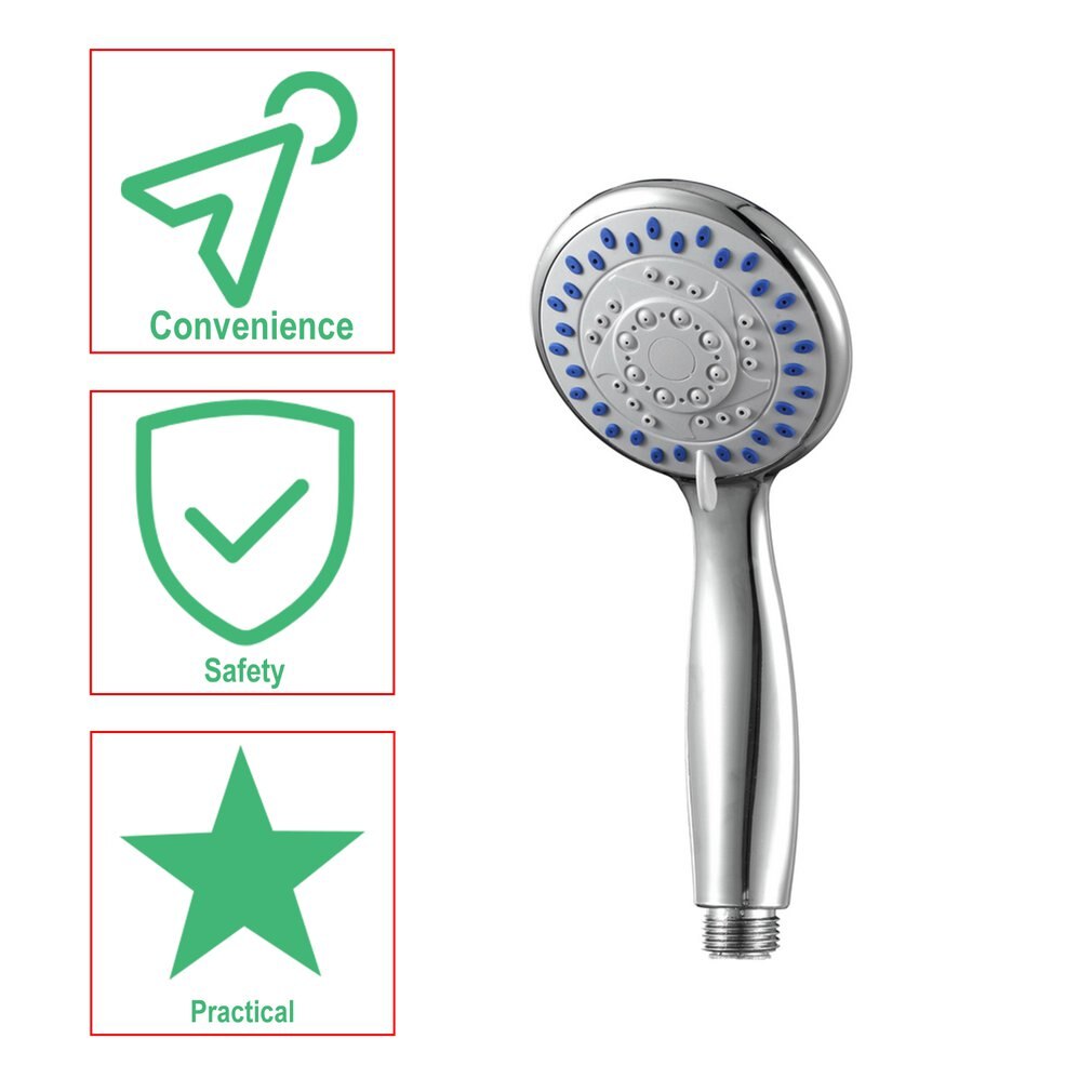Large Function Chrome Bath Shower Head Handset Handheld Anti-limescale Universal