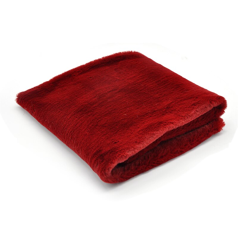 Imitatie Rex Konijnenbont Fluwelen Stof Kat En Hond Nest Pop Sjaal Teller Achtergrond Stof Diy Handgemaakte Zachte Stof 0.5X1.6M: maroon