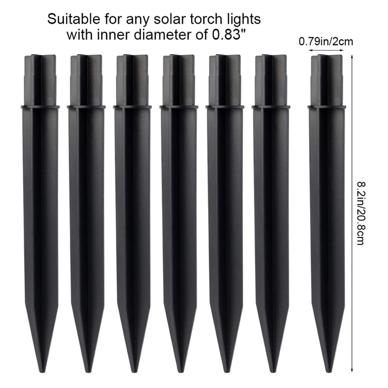 15 Pcs Plastic Ground Spikes,Solar Torch Stakes Solar Lights Spikes Replacement Plastic Lights Stakes For Garden Lights