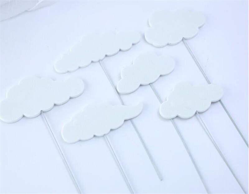 3D Cute Unicorn Cake Topper Foam Cloud Birthday Cupcake Toppers Baby Shower Cake Decoration Kids Birthday Party Supplies: style 4(6pcs)