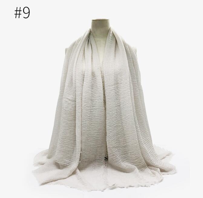 Écharpe Hijab en viscose de coton, 10 pièces, , écharpe, châle à la , bon marché, enveloppe musulmane, 50% pièces: 9