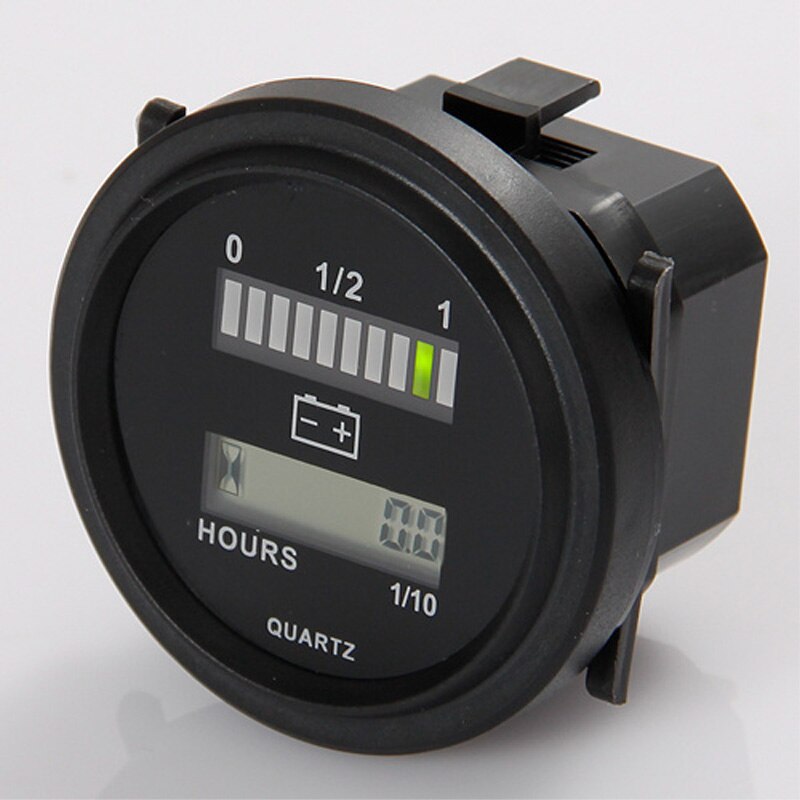 QUARTZ LED Battery Indicator Digital Hour Meter for DC Powered Unit With LED Battery Indicator Guage Gauge 12V-72V for Golf Car