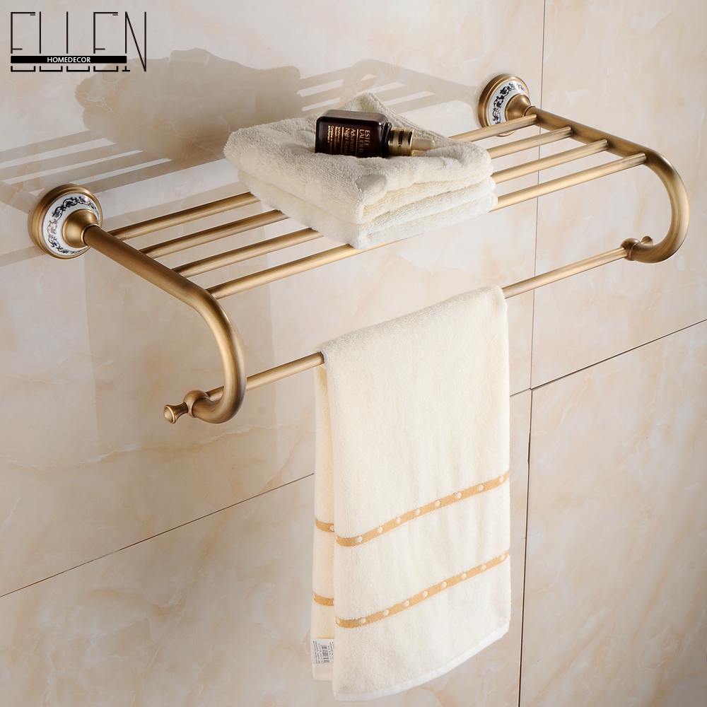 Vidric Antique Bronze Bathroom Accessories Sets Towel Shelf Towel Holder Toilet Paper Holder Rove Hook Ceramic Bathroom Products: Towel Shelf