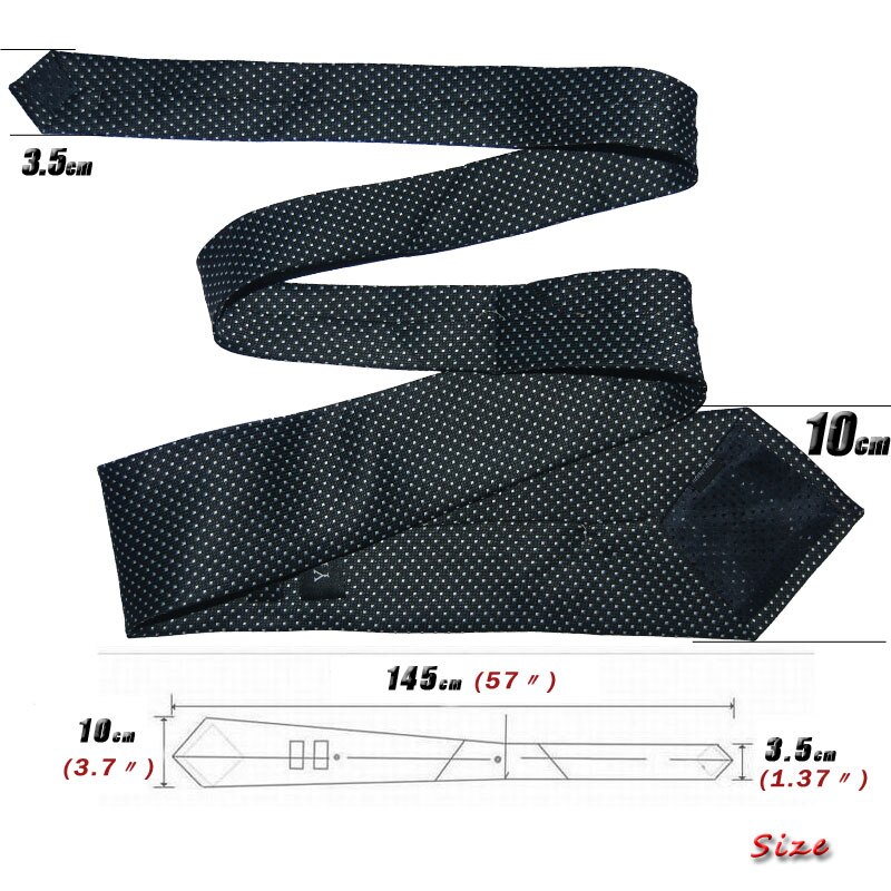 Sort jakkesæt slips slips til mænd 10cm brede mandlige strikket slips silke jacquard vævet formelt slid business bryllupsfest