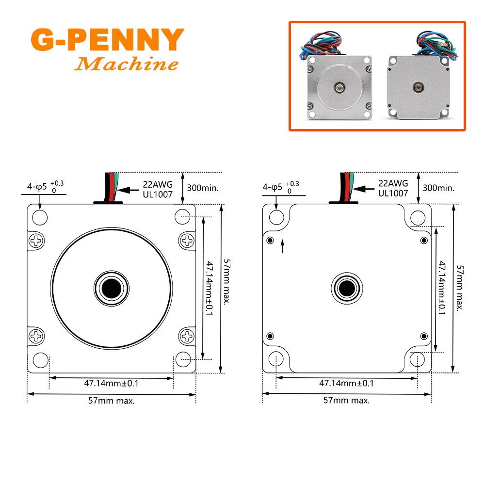 NEMA23 Stepper Motor 57HS4128A4 2.8A 0.55N.m 78Oz-in 4 Wires Hybird CNC Stepper motor For CNC machine 3D printer Stepper Motor