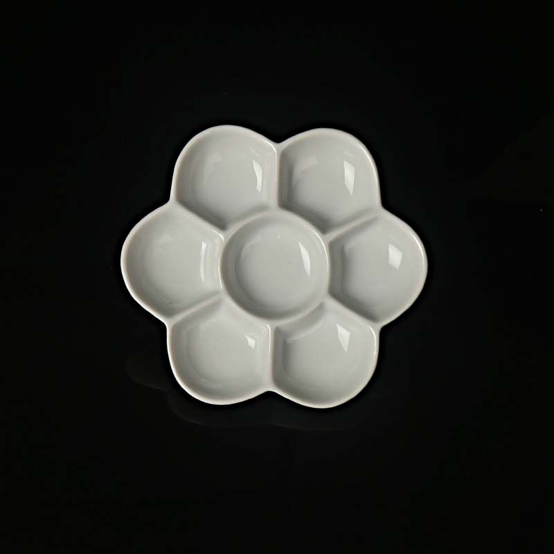 Paleta cerámica gouache acuarela pintura china pigmento porcelana blanca maquillaje color acrílico pinturas arte suministros para artistas: 4 inches 11.5cm
