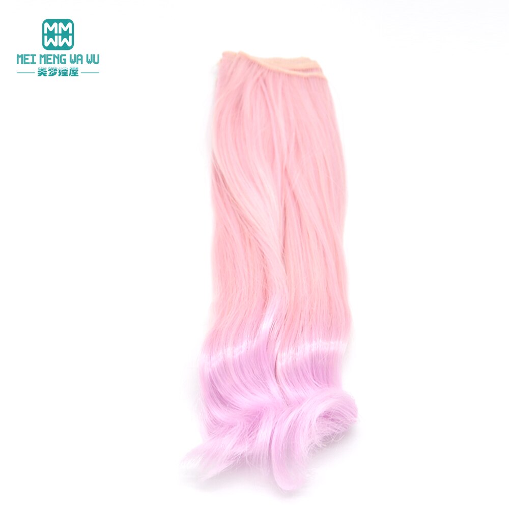 1 Stück 20 cm * 100 cm natürliche schwere Locken Perücken/Haar für 1/3 1/4 1/6 BJD/SD Puppenzubehör: Orange