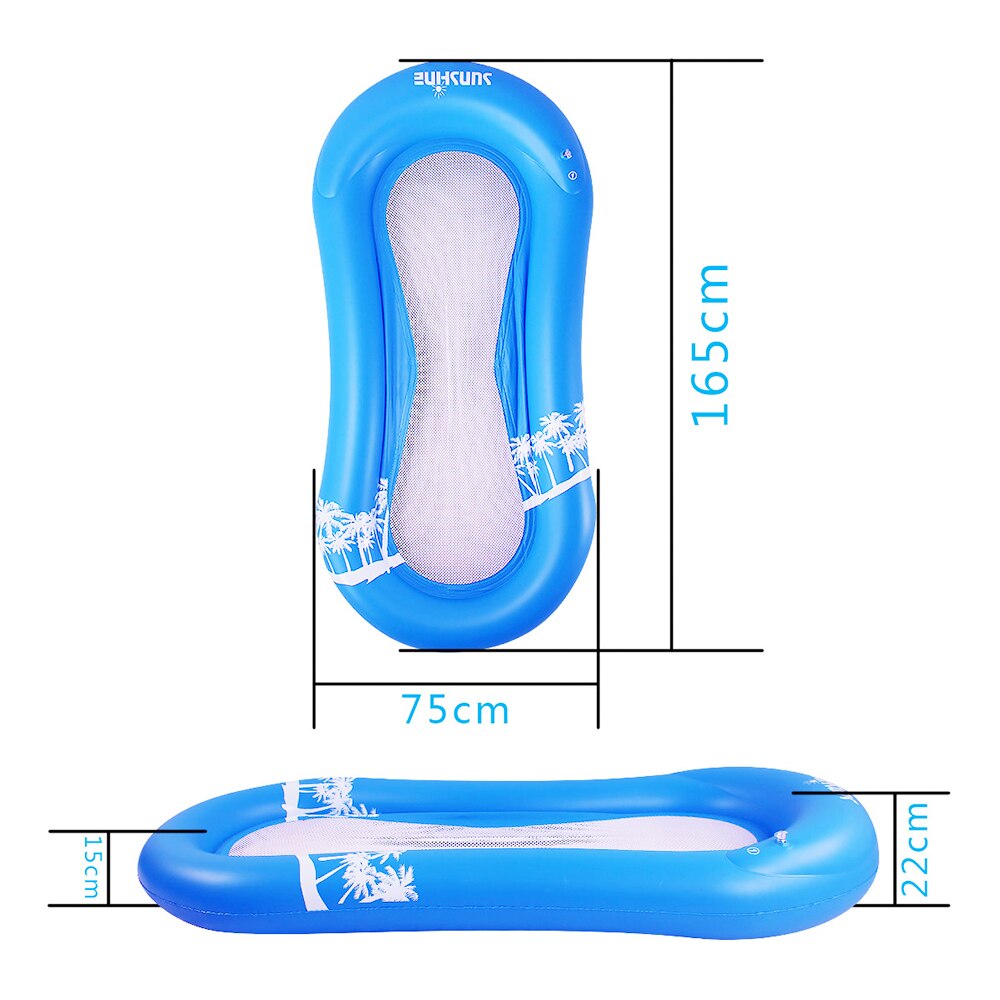 Colchón flotante inflable de MM para natación, cama de salón flotante de agua, silla para piscina ecológica de PVC con anillo: blue 3