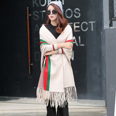 Cardigan Winter Women's Tassel Wrap Swing Cardigan Knitted Oversized Sweater Scarf Women's Sweater Blouse Plus Size