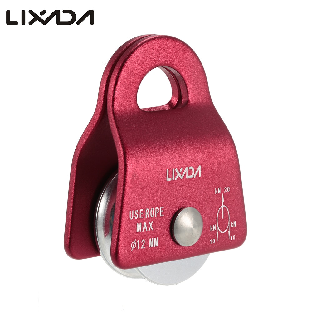Lixada 20kn rolamento móvel micro polia max corda 1/2in para aparelhamento arborista escalada montanhismo árvore escultura acessório