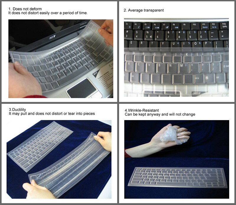 Clear Silicone Keyboard Protector Skin Covers Guard for DELL KB212-B KB4021 SK8120
